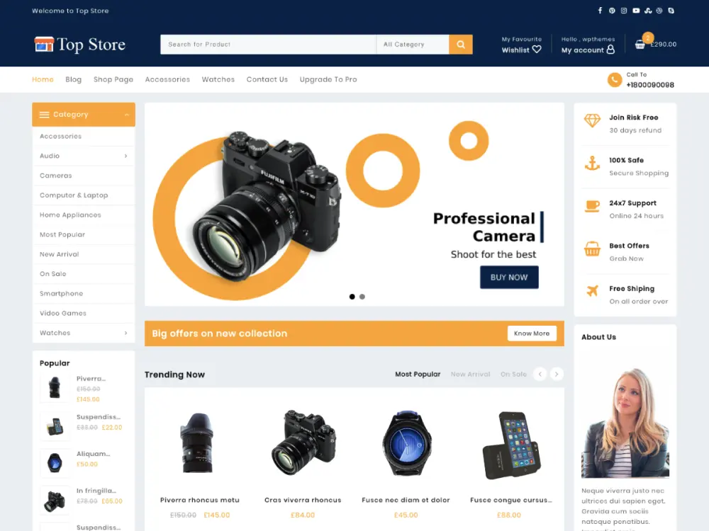 قالب فروشگاهی وردپرس Top Store